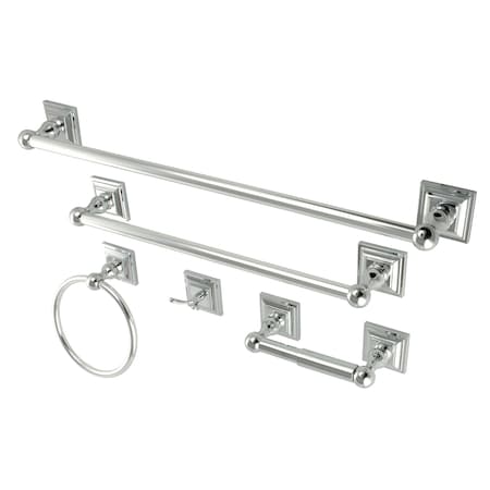 Kingston Brass 5-Piece Bathroom Accessory Set, Chrome BAHK3212478C